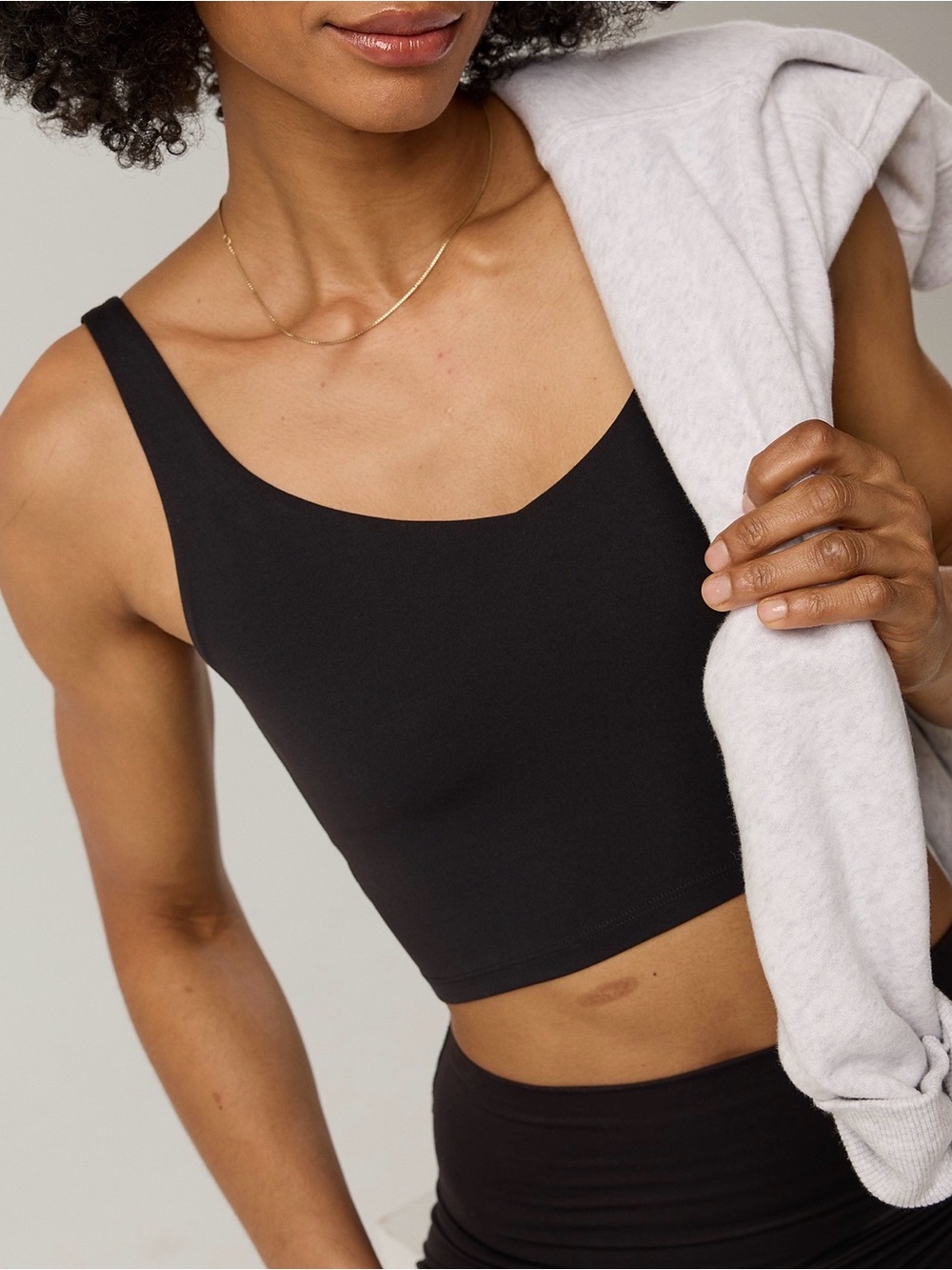 Aerie Offline Real Me Low Key Tank in Black